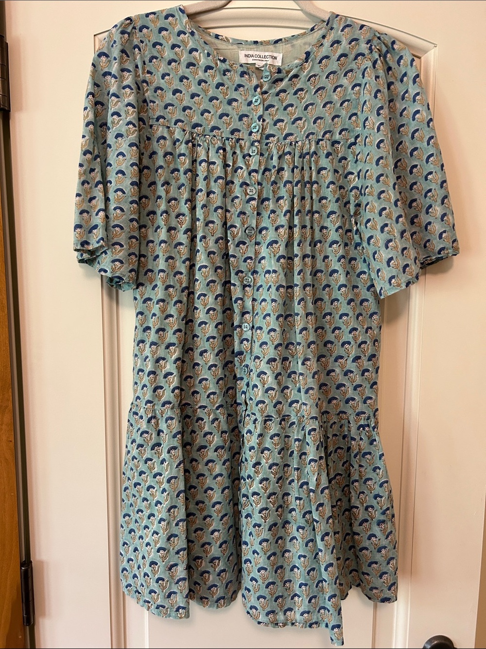 Emerson Fry Blue Floral Amelia Button Down Shirtdress